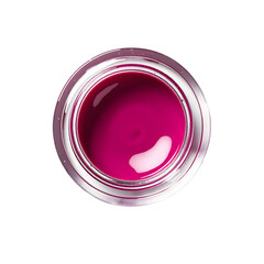 Front view of a magenta brow pomade bottle with no labels isolated on a white transparent background.