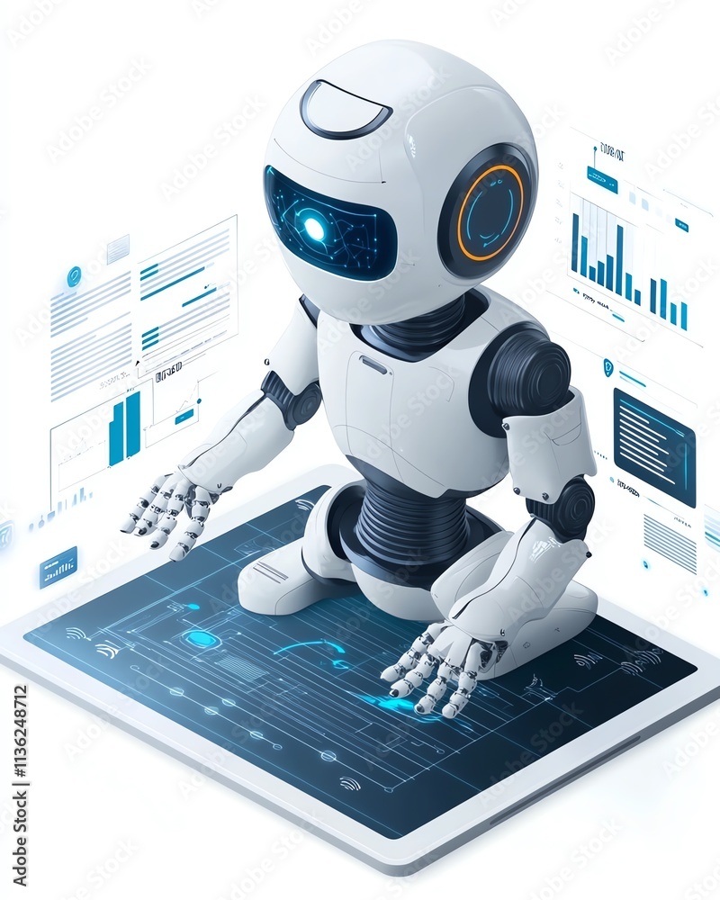 Poster AI technology to enhance work efficiency, data analysis, and problemsolving through intelligent AI chatbot solutions and efficient work tools