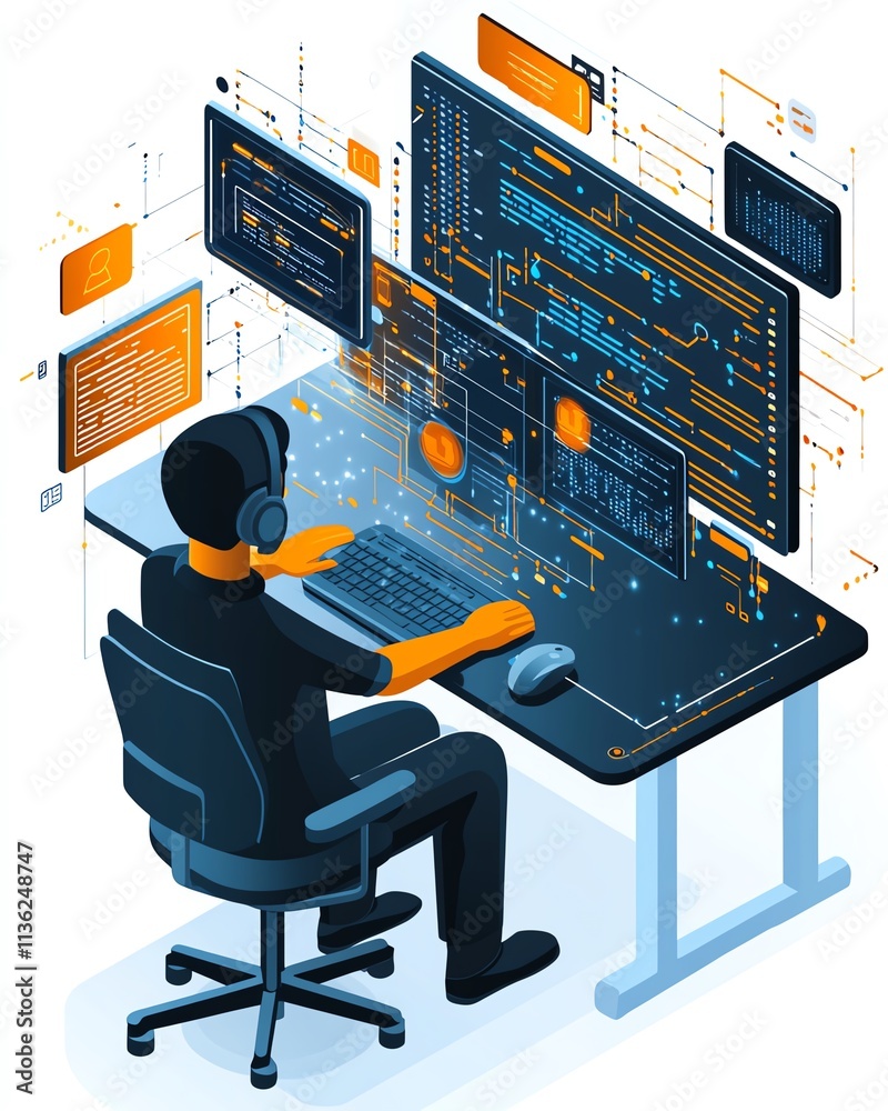 Poster AI technology to enhance work efficiency, data analysis, and problemsolving through intelligent AI chatbot solutions and efficient work tools