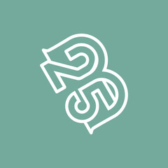 the logo consists of the letter B and number 25 combined. Outline and elegant.