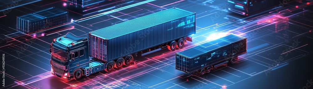 Poster business logistics concept with global partner connection technology, digital interface linking busi
