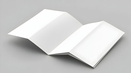 Blank folded paper brochure mockup.