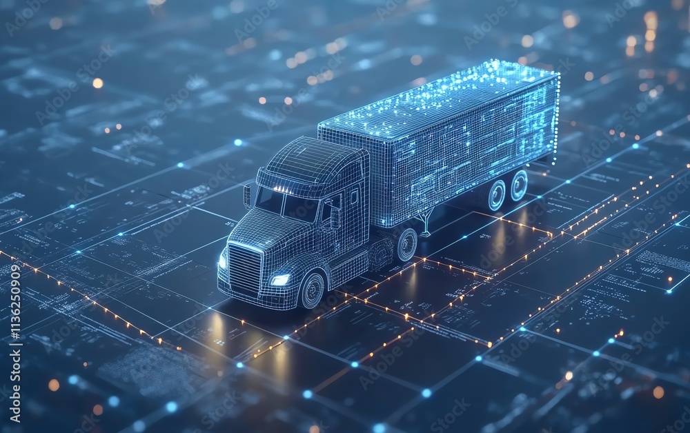 Poster global business logistics concept, advanced technology interface, seamless connections between partn