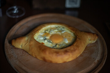 khachapuri on the restaurant's set table
