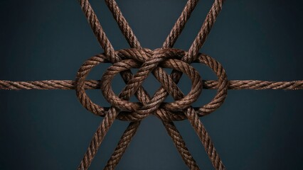 Intricate Rope Knot, Teamwork, Connection, and Unity Concept