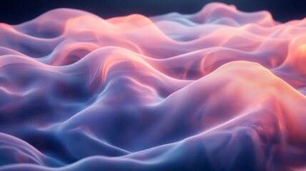 Obraz premium Calming abstract waves in soft hues invoking a peaceful atmosphere at dusk