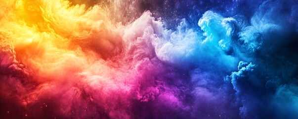 Nebula clouds swirling in a colorful cosmic dance