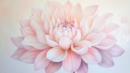 Serene Pink Lotus Flower Illustration with Soft Pastel Background