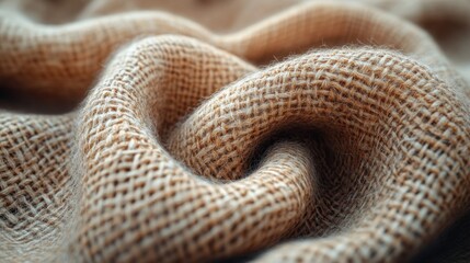 Fototapeta premium Textured beige fabric close-up perfect for cozy designs