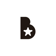 Fototapeta premium Star in letter B geometric symbol simple logo vector