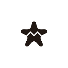 Letter M in star geometric symbol simple logo vector