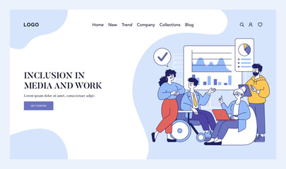 Inclusion In Media And Work. Flat Vector Illustration