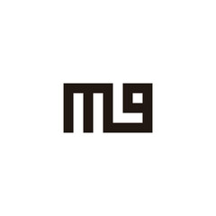 Letter M, L and g square geometric symbol simple logo vector