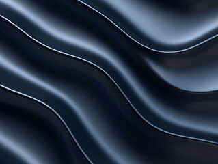 Obraz premium Dark blue flowing silk fabric with smooth waves and elegant light reflections 