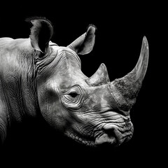 side portrait view from a large rhino