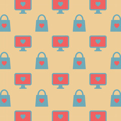 pattern valentine's day gift computer minimalist illustration retro cover design