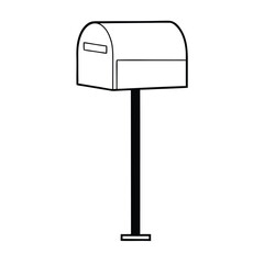 a black and white line drawing of a mailbox