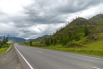 Beautiful landscape of the Altai mountains. Chuisky tract, Altai republic, Russia