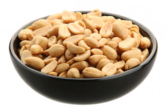 peanuts in a bowl isolate on white background.AI GENERATED