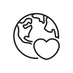 World charity thin line icons. Editable stroke and Perfect pixel on transparent background