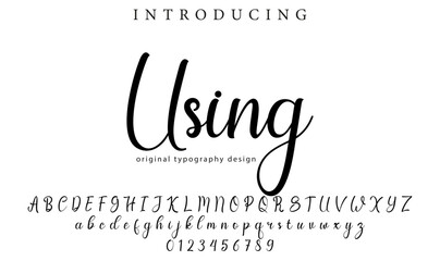 Using Font Stylish brush painted an uppercase vector letters, alphabet, typeface
