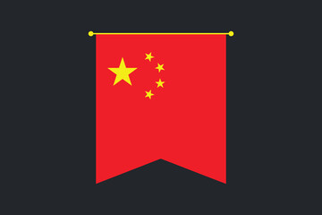 China flag, The flag of China, Flag of China national country symbol illustration Vector, Rectangle China flag illustration, Flat vector illustration
