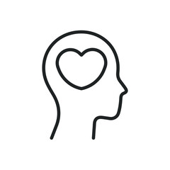 Healthy mind thin line icons. Editable stroke and Perfect pixel on transparent background