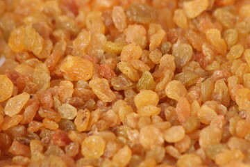Close Up of Yellow Raisins
