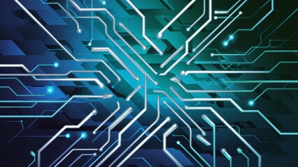 Abstract Circuit Board Technology Background, Futuristic Digital Design for Tech Presentations