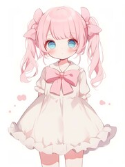 Fototapeta premium アニメ調の美少女の切り抜き用素材