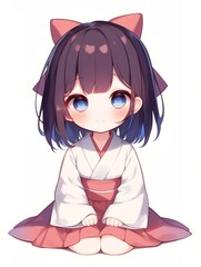 アニメ調の美少女の切り抜き用素材