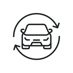 Renewable vehicle car thin line icons. Editable stroke and Perfect pixel on transparent background