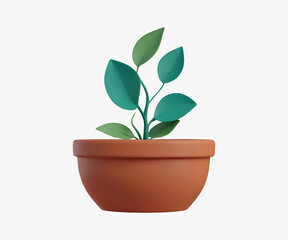 Home Plant 3D Illustration icon design