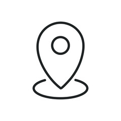 Map pin thin line icons. Editable stroke and Perfect pixel on transparent background