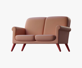 Minimalist Sofa 3D Illustration