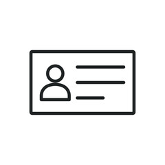 ID Card thin line icons. Editable stroke and Perfect pixel on transparent background