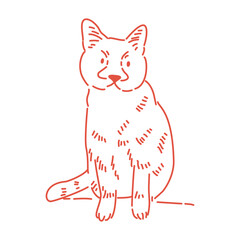 Cat color line illustration