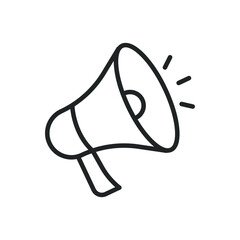 Megaphone, speaker thin line icons. Editable stroke and Perfect pixel on transparent background