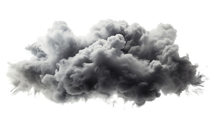 A dramatic dark grey cloud illustration, perfect for weather-themed projects and moody compositions, isolated on transparent background.