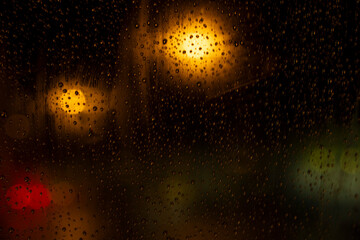 View from the window in rainy weather