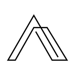 Minimalist Triangle Light Icon Design Illustration