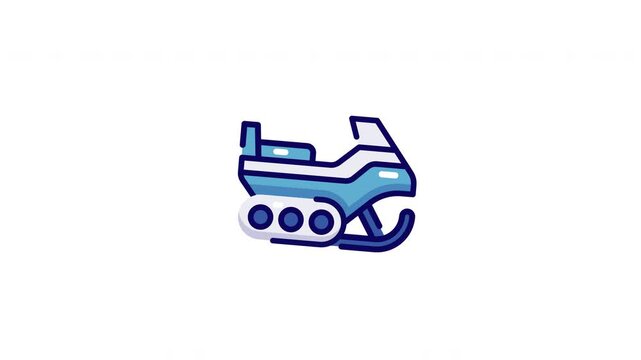 Snowmobile for Winter Elements Icon Animation
