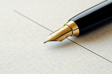 Fototapeta premium Inspection of Financial Records: Close-Up of Pen on Bank Statement with Business Background