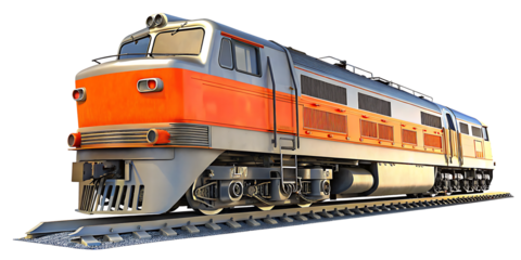 train illustration design concept 3d isolated on white background.AI GENERATED