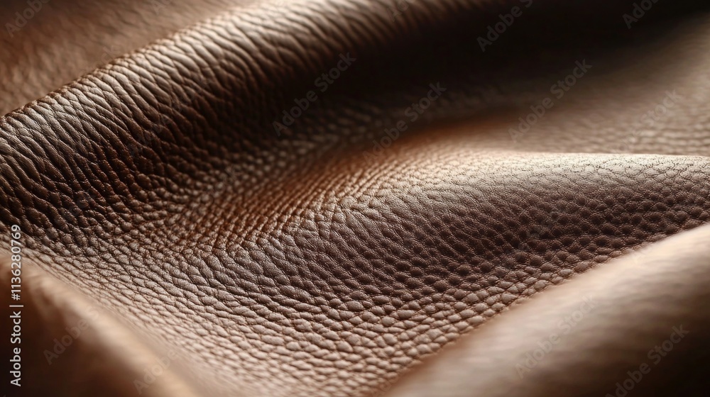 Poster a close up of a leather surface with a grainy texture. the color of the year mocha mousse