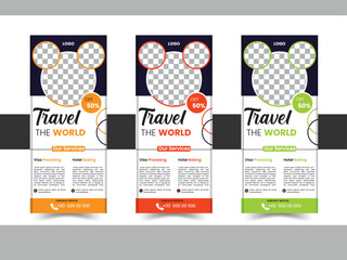 ravelling roll up banner standee design template