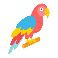 Bright parrot. Parrot favorite of pirates. Vector illustration.