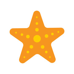 Orange starfish. Sea animal. Vector illustration.