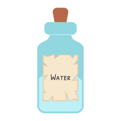 Pirate bottle with fresh water. Vector illustration.