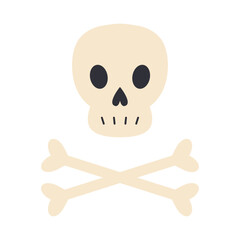 Skull and bones. Sign of death. Vector illustration.